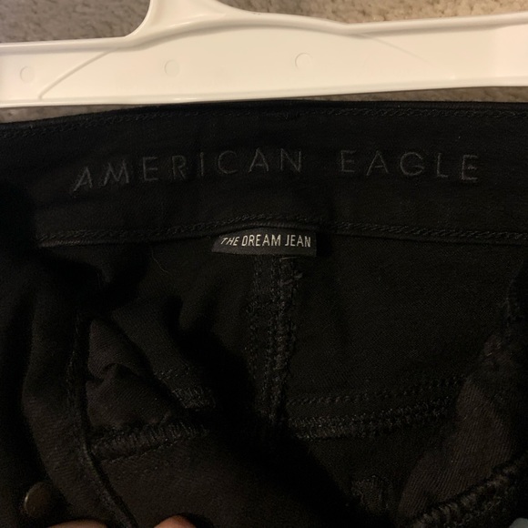 Black American Eagle distressed skinny jeans size 4 long - Picture 2 of 2
